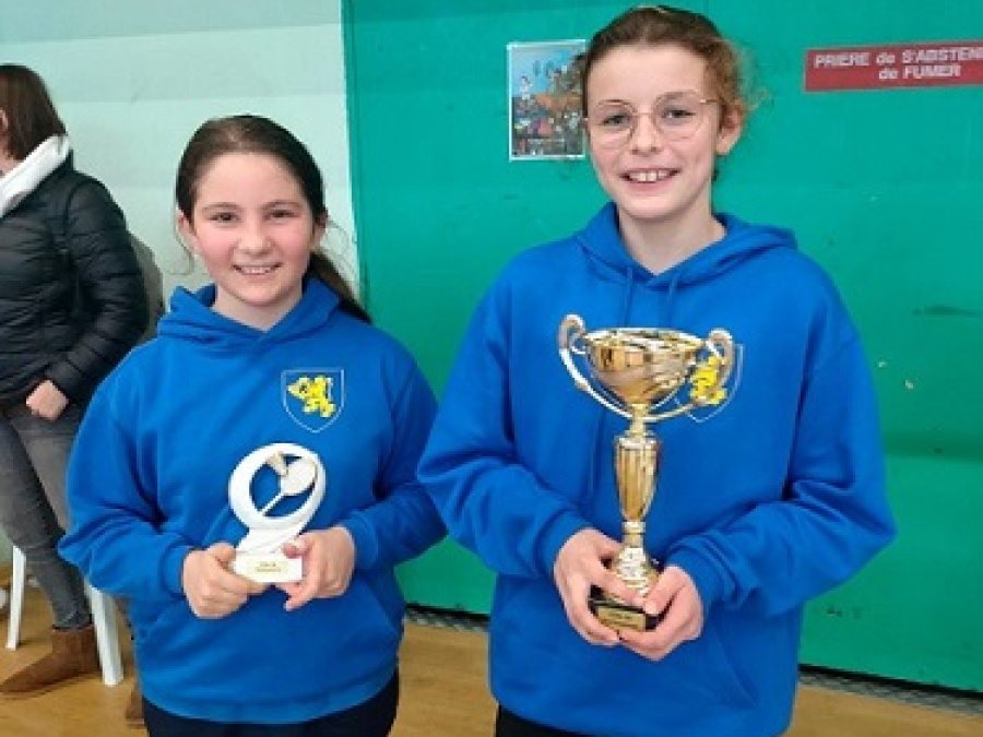 Simple dame U15 Benjamine Série 1 : Victoire de Léa JACQUIN et Finale pour Héloïse GIL