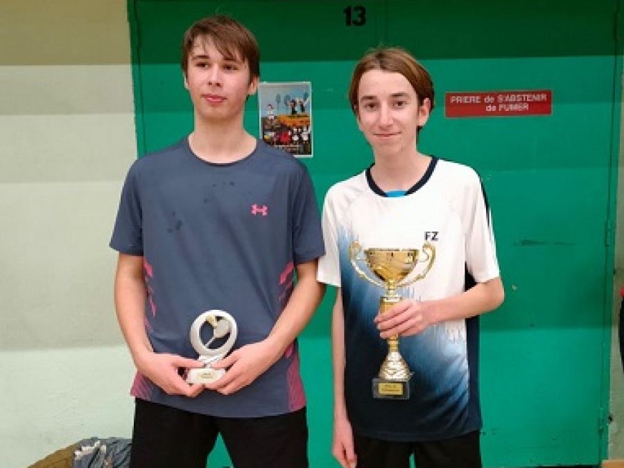 Simple Homme U17 Cadet Série 2 : Victoire de Jules LAUFFENBURGER et Finale pour Mathis CHUDIK